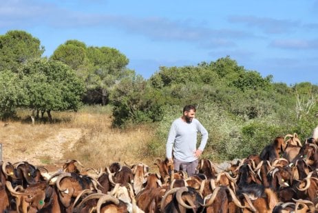 נג'אח עם דיר העיזים בפארק הטבע